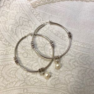 Juicy Couture Hoop Pearl Earrings